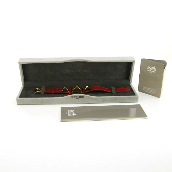 Montre Hermes Médor en plaqué or Vers  1993 - Detail D2