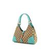 Gucci Gucci Vintage handbag in beige logo canvas and blue leather - 00pp thumbnail