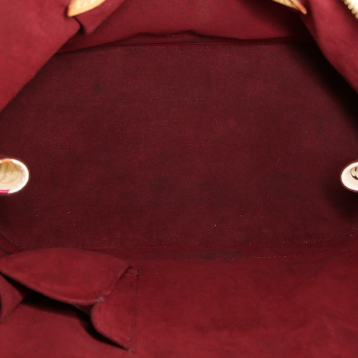 Bolso de mano Louis Vuitton Alma en lona Monogram revestida multicolor y blanca y cuero natural - Detail D2