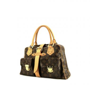 Borsa Louis Vuitton Manhattan in tela monogram marrone e pelle naturale