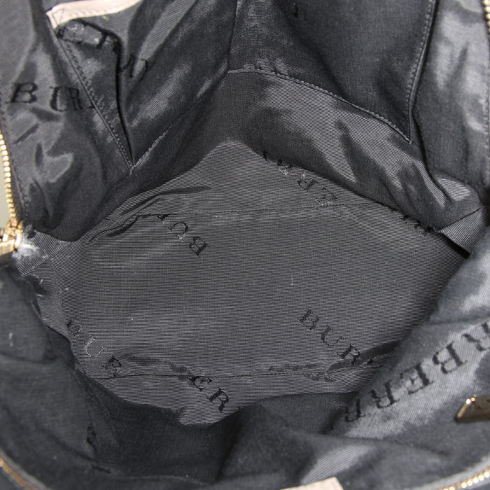 Borsa Burberry Orchad in pelle martellata color talpa - Detail D2