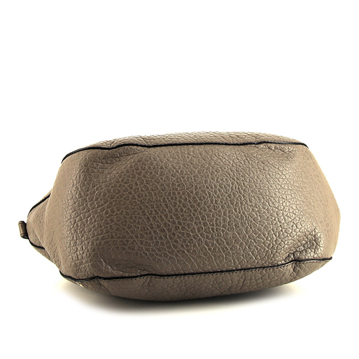 Sac à main Burberry Orchad en cuir grainé taupe - Detail D4