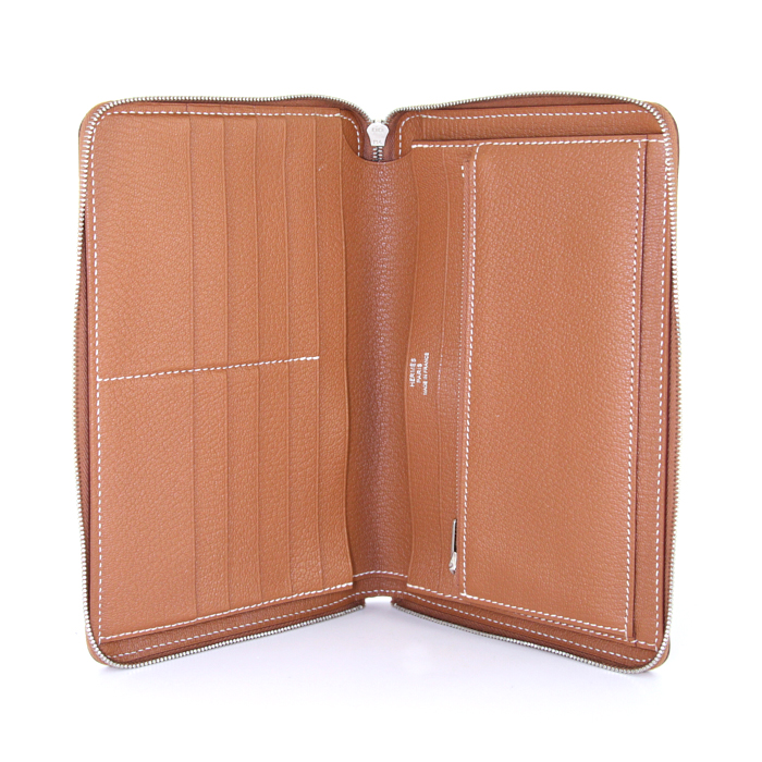 Hermès Zippy large model wallet in gold togo leather - Detail D2