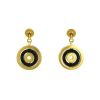Paire de pendants d'oreilles semi-articulée Bulgari Astrale en or jaune et céramique noire - 00pp thumbnail