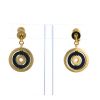 Paire de pendants d'oreilles semi-articulée Bulgari Astrale en or jaune et céramique noire - 360 thumbnail