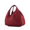 Bottega Veneta Campana handbag in red Rubis braided leather - 00pp thumbnail