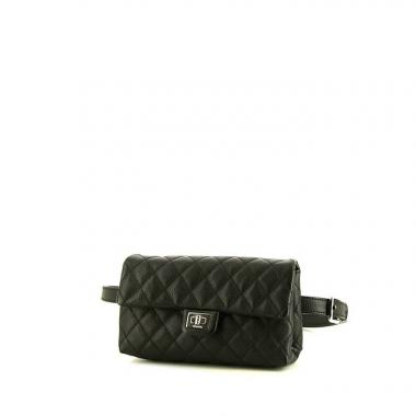 Chanel Pochette ceinture clutch-belt in black grained leather