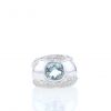 Vintage sleeve ring in white gold,  aquamarine and diamonds - 360 thumbnail