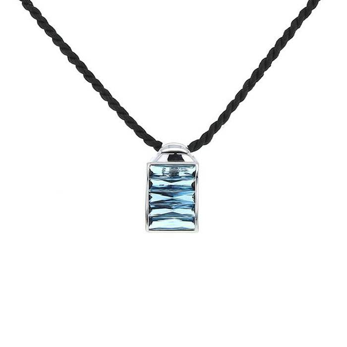 Pendant In White Gold And Topaz