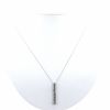 Half-articulated Modern necklace in 14k white gold and diamonds - 360 thumbnail
