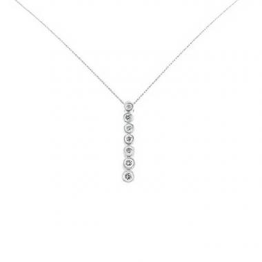 Collana semi-mobile Modern in oro bianco 14k e diamanti