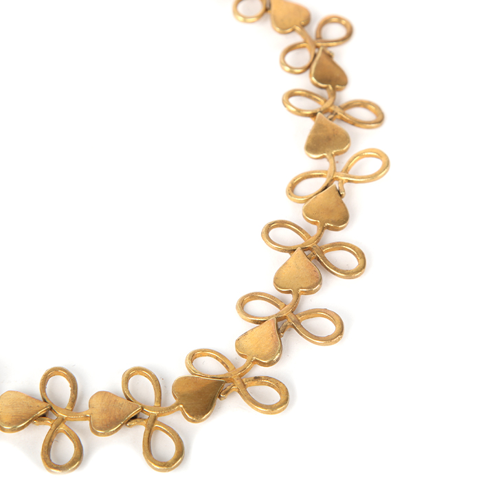 Line Vautrin, Collier "Lacets" ou "Entrelacs", en bronze doré, monogrammé, vers 1945 - Detail D1