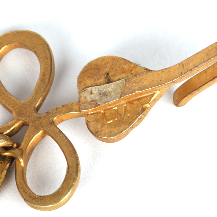 Line Vautrin, "Lacets" or "Entrelacs" necklace, in gilded bronze, monogrammed, around 1945 - Detail D2