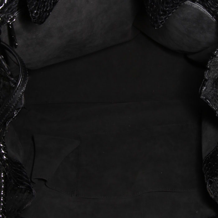 Shopping bag Chanel Grand Shopping in pitone nero - Detail D3