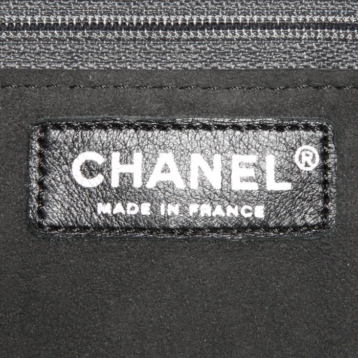 Shopping bag Chanel Grand Shopping in pitone nero - Detail D4