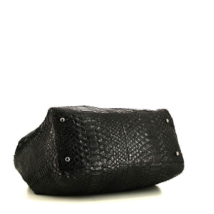 Shopping bag Chanel Grand Shopping in pitone nero - Detail D5