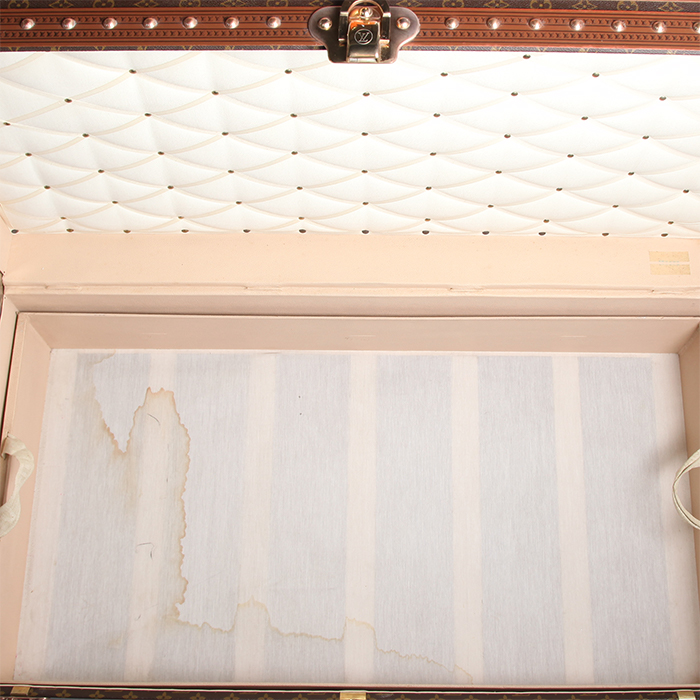 Baul de correo Louis Vuitton Malle Courrier en lona Monogram marrón y fibra vulcanizada marrón - Detail D2