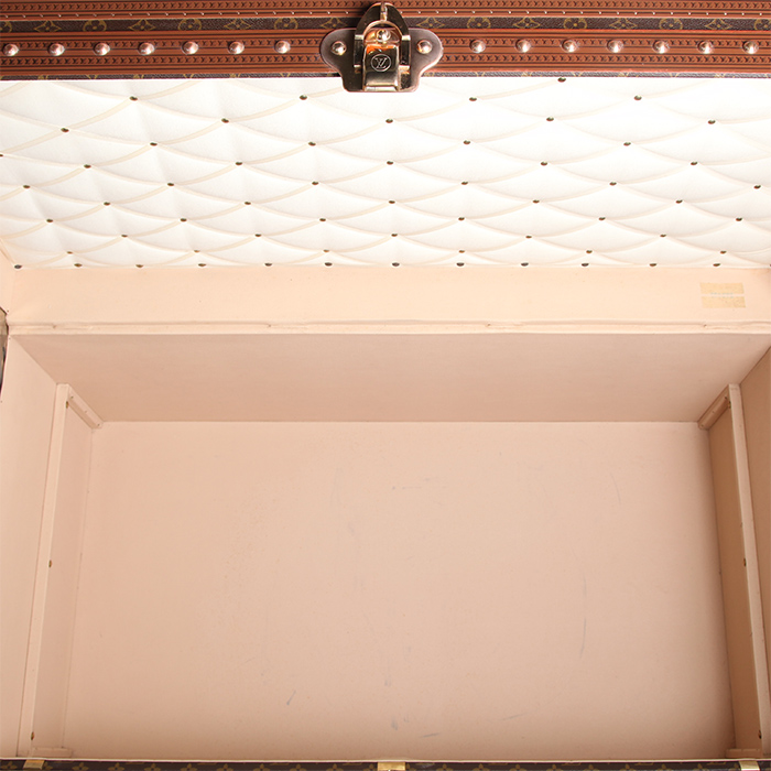 Louis Vuitton Malle Courrier mail trunk in brown monogram canvas and brown lozine (vulcanised fibre) - Detail D3