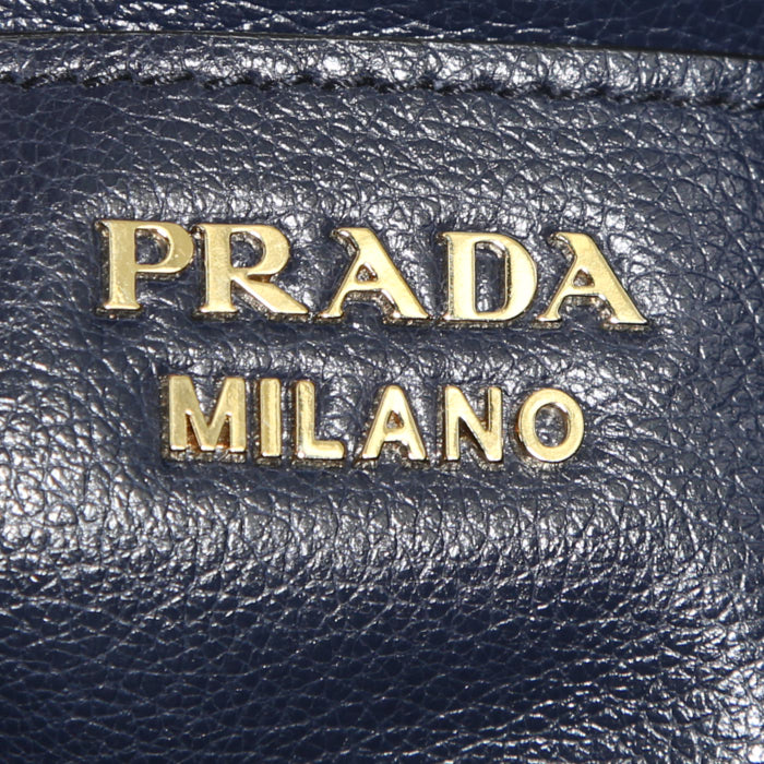 Bolso bandolera Prada Etiquette en cuero azul - Detail D3
