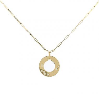 Dinh Van Cible necklace in yellow gold and diamonds