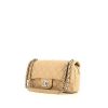 Chanel Timeless shoulder bag in beige quilted grained leather - 00pp thumbnail