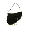 Dior  Saddle handbag  in black canvas  and black patent leather - 360 thumbnail
