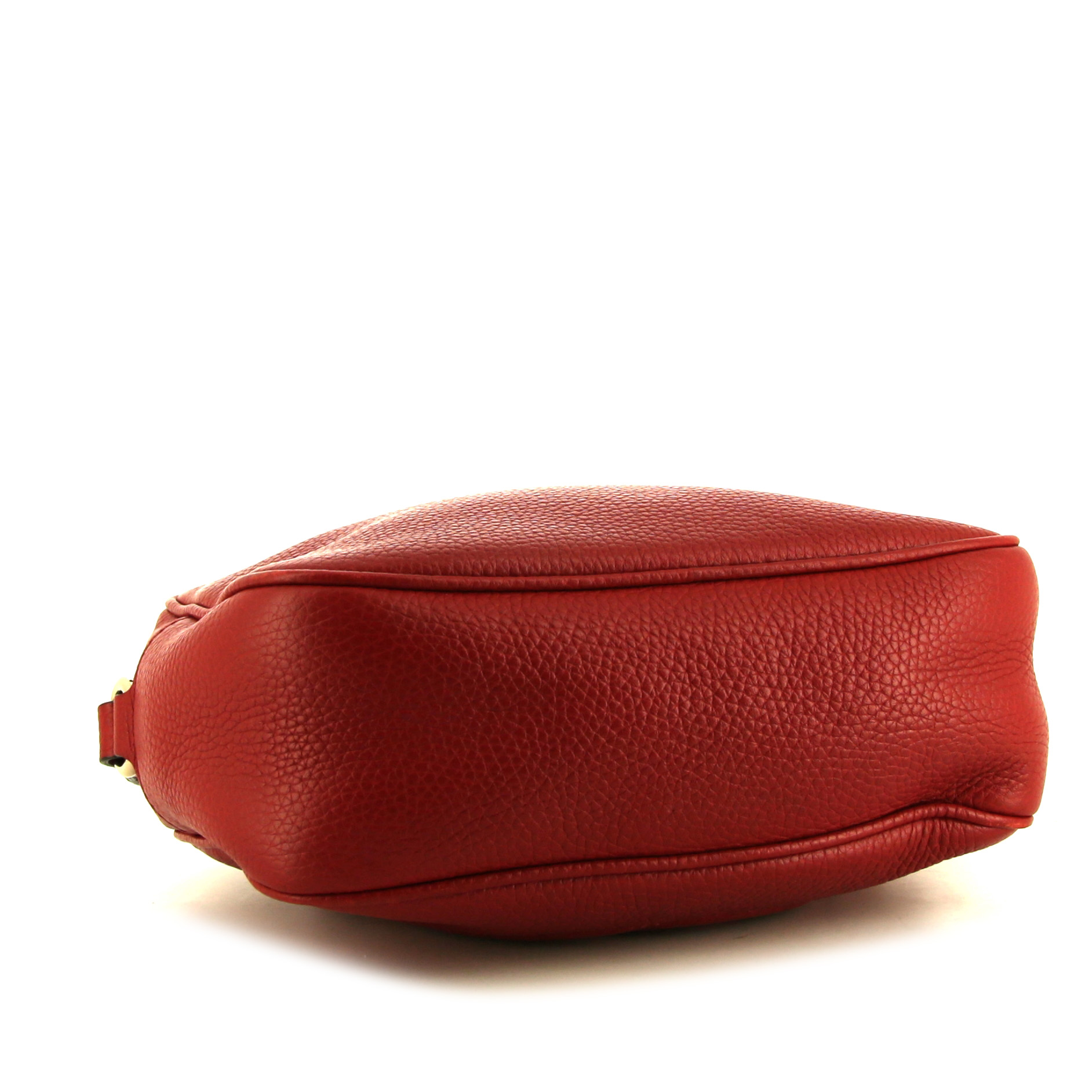 Borsa a tracolla Gucci Soho Disco in pelle martellata rossa - Detail D4