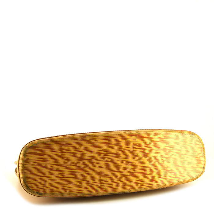 Louis Vuitton Lussac handbag in yellow epi leather - Detail D4