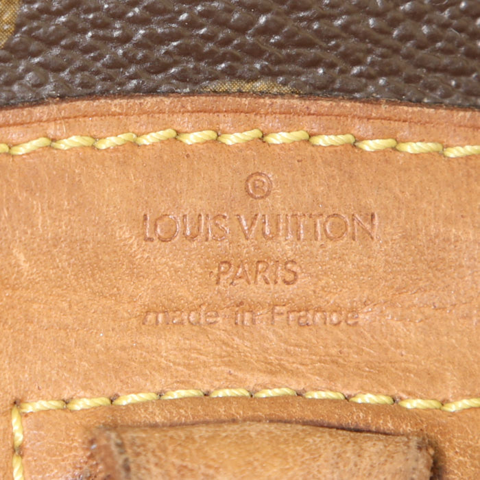 Zaino Louis Vuitton Montsouris in tela monogram marrone e pelle naturale - Detail D3