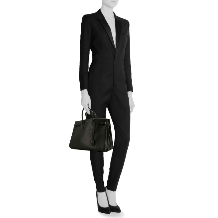 Borsa Saint Laurent Sac de jour in pelle nera - Detail D1
