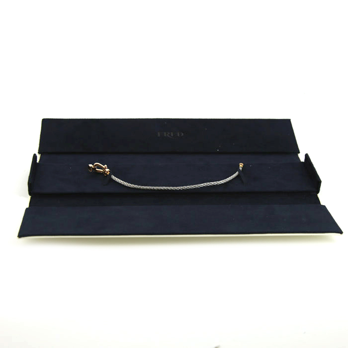 Fred Force 10 medium model bracelet in pink gold and stainless steel - Detail D2