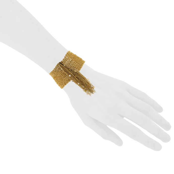 Bracelet souple Boucheron Delilah en or jaune et diamants - Detail D1