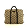 Gucci Double G briefcase in beige monogram canvas and brown leather - 360 thumbnail