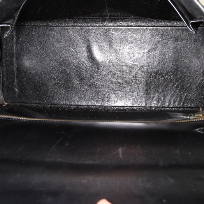 Bolso de mano Hermes Kelly 32 cm en cuero box negro - Detail D3