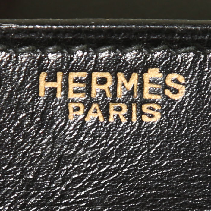 Hermes Kelly 32 cm handbag in black box leather - Detail D4