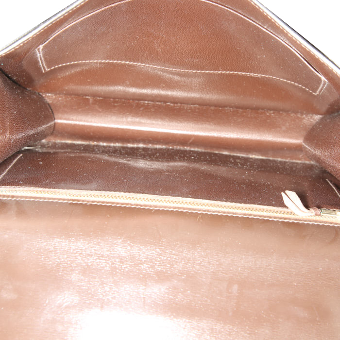 Sac à main Hermès Sandrine en cuir box marron - Detail D2