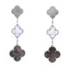 Van Cleef & Arpels Magic Alhambra earrings in white gold,  mother of pearl and chalcedony - 00pp thumbnail