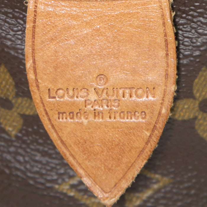Borsa portadocumenti Louis Vuitton Porte documents Voyage in tela monogram marrone e pelle naturale - Detail D3