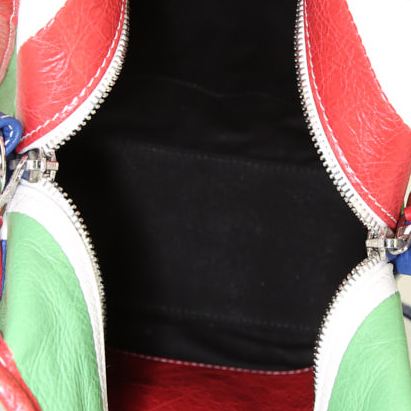 Balenciaga Bazar shopper small model handbag in white, red, green and blue multicolor leather - Detail D3