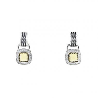 Orecchini trasformabili David Yurman Albion in argento,  diamanti e quarzo