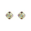 Vintage earrings in yellow gold,  amethysts and aquamarine - 00pp thumbnail