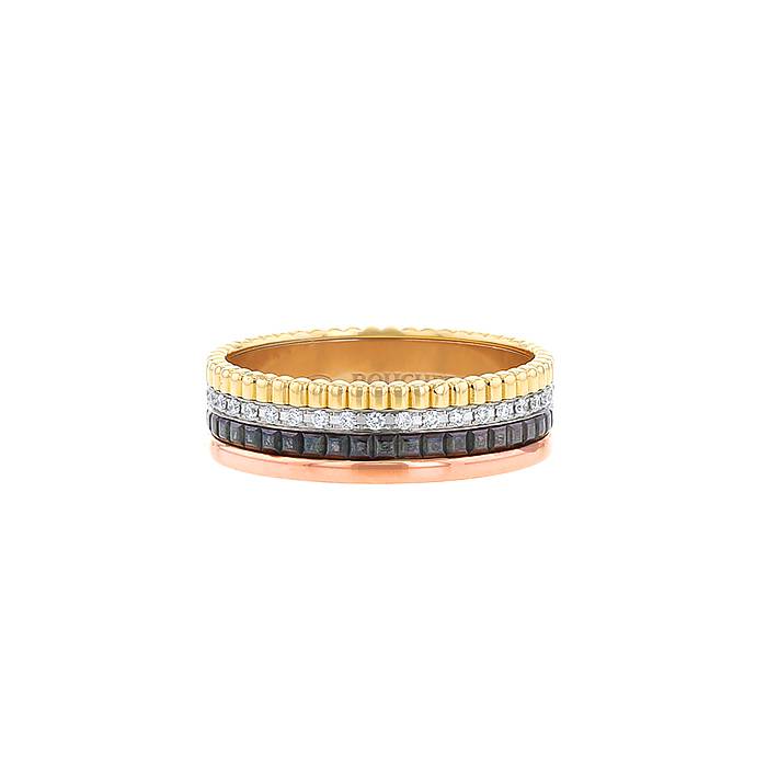 Boucheron Quatre small model ring in pink gold,  white gold and yellow gold - 00pp