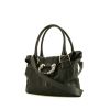 Bulgari Leoni handbag in black grained leather - 00pp thumbnail
