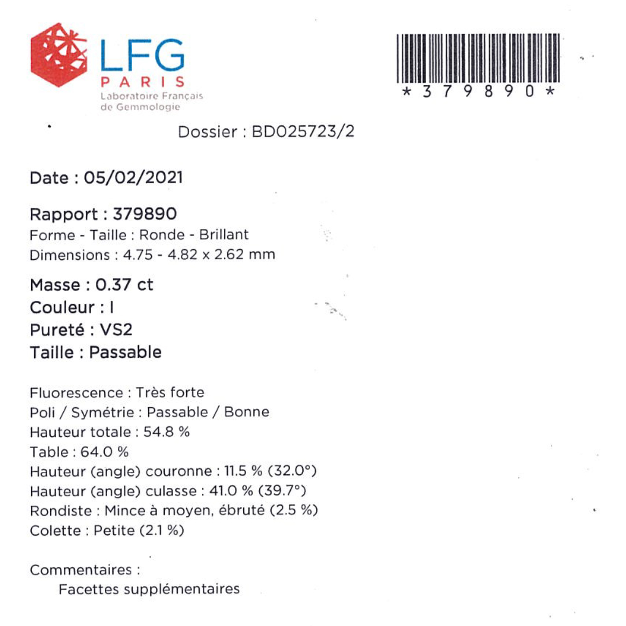 Collier en or jaune et diamant (0,37 carat) - Detail D2