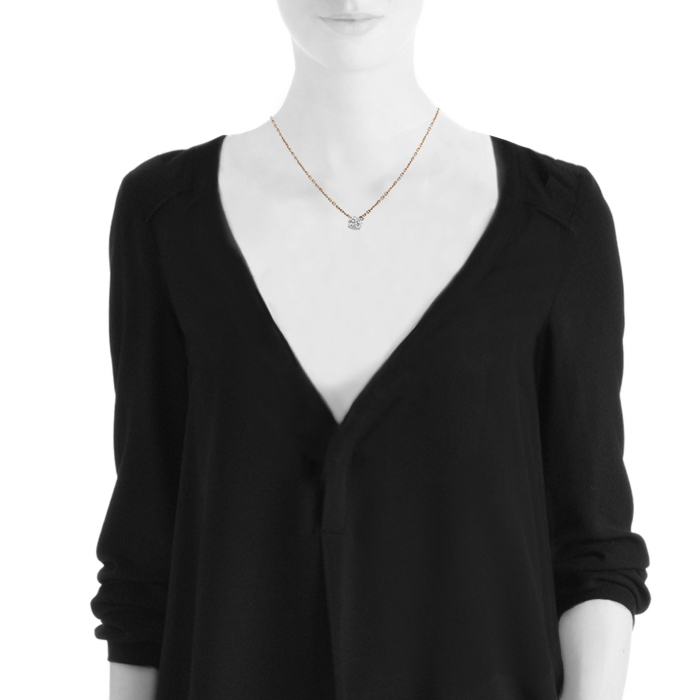 Collier en or rose et diamant (0,50 carat) - Detail D1