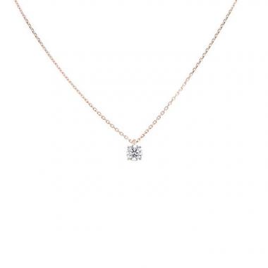 Necklace in pink gold and diamond