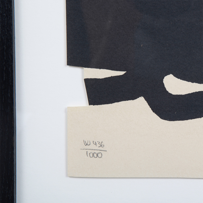 Eduardo Chillida, "Sans titre", lithograph in black on paper, signed, numbered and framed, of 1999