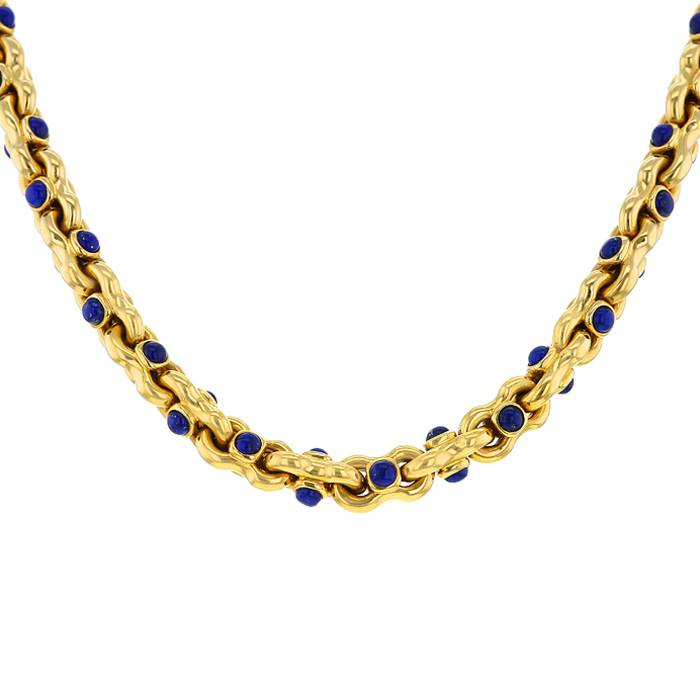 Collana Vintage in oro giallo e lapislazzuli