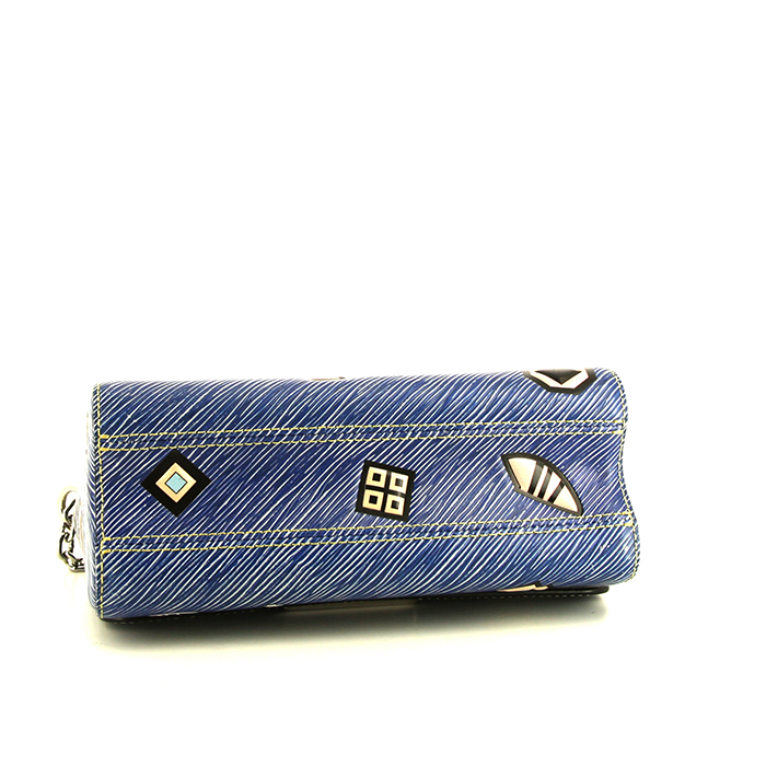 Borsa Louis Vuitton Twist in pelle blu con motivo - Detail D5