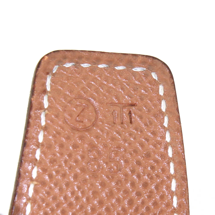 Hermès Ceinture H belt in gold epsom leather - Detail D2